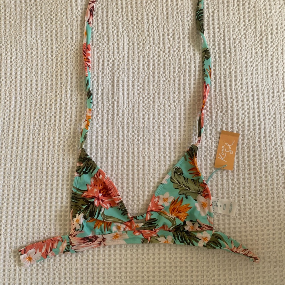 Tropical Floral Bikini Top -M - Konasol